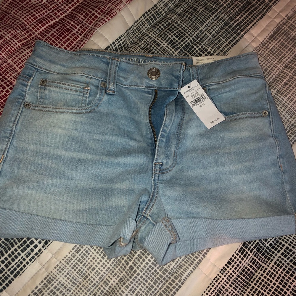 american eagle high rise shorties